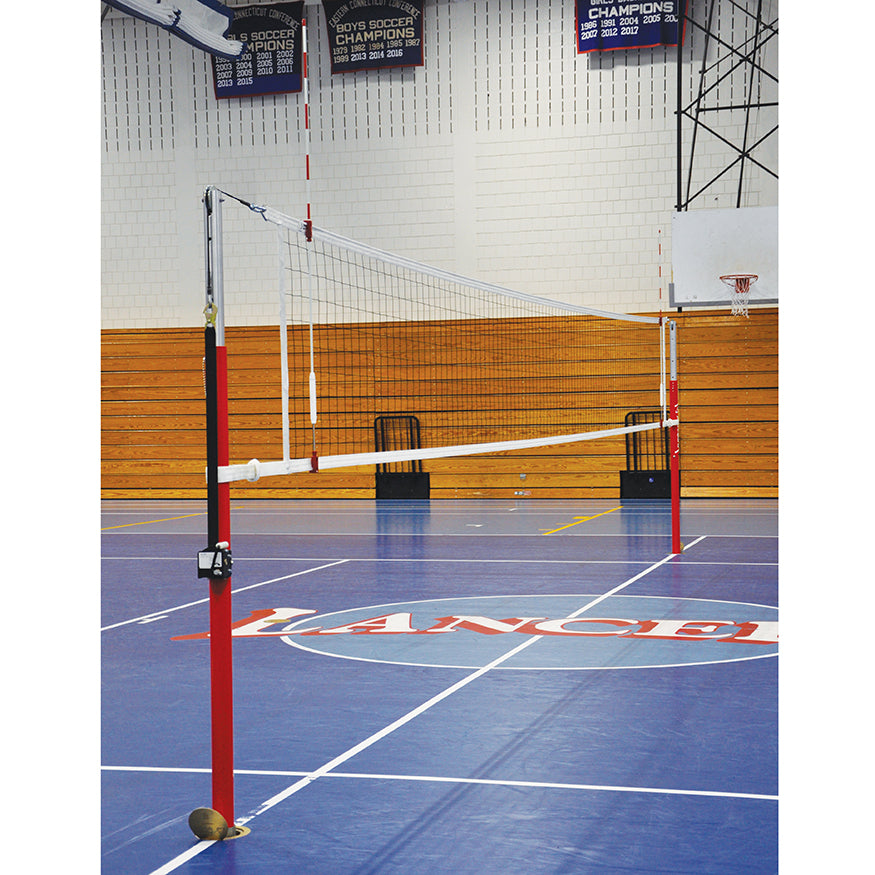 Hybrid Steel Volleyball Uprights (3 in. Floor Sleeve) - NFHS, NCAA, USVBA Compliant