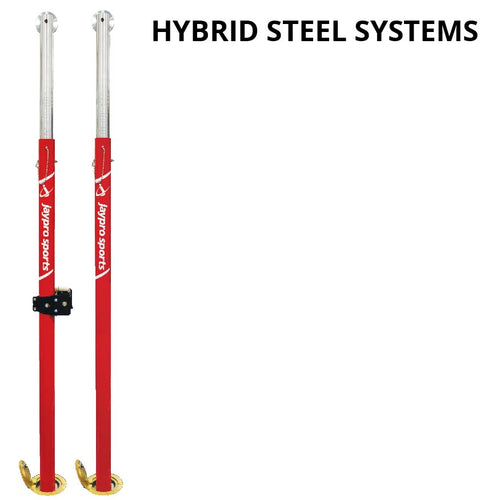 Hybrid Steel Volleyball Uprights (3 in. Floor Sleeve) - NFHS, NCAA, USVBA Compliant