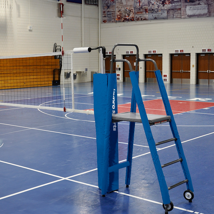 FeatherLite Volleyball System Deluxe Package with Custom Graphics (3 in. Floor Sleeve) - NFHS, NCAA, USVBA Compliant