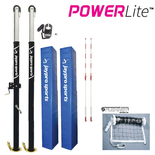 PowerLite Volleyball System (3 in. Floor Sleeve) - NFHS, NCAA, USVBA Compliant