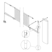 Thumbnail for FeatherLite Volleyball Net Center Upright System (3 in. Floor Sleeve) - NFHS, NCAA, USVBA Compliant