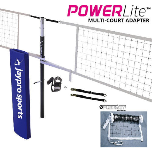 PowerLite Volleyball Net Center Upright System (3 in. Floor Sleeve) - NFHS, NCAA, USVBA Compliant