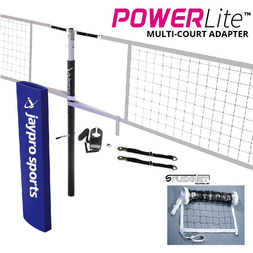 PowerLite Volleyball Net Center Upright System (3-1/2 in. Floor Sleeve) - NFHS, NCAA, USVBA Compliant