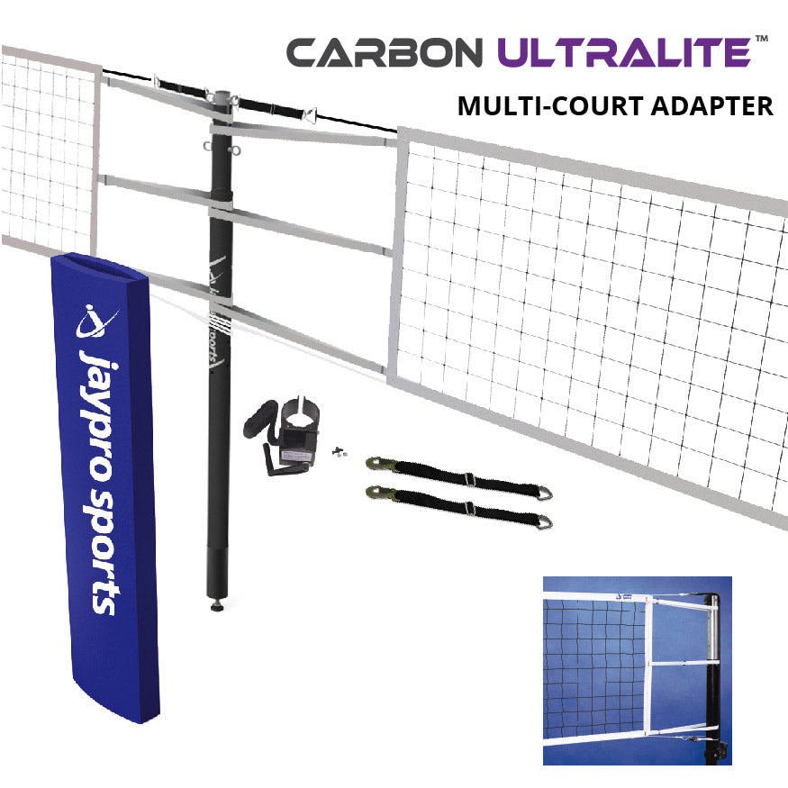 Carbon Ultralite Volleyball Net Center Upright System (3-1/2 in. Floor Sleeve) - NFHS, NCAA, USVBA Compliant