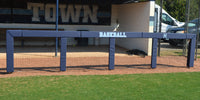 Thumbnail for Navy square rail padding printed with Baseball across the top rail of a dugout