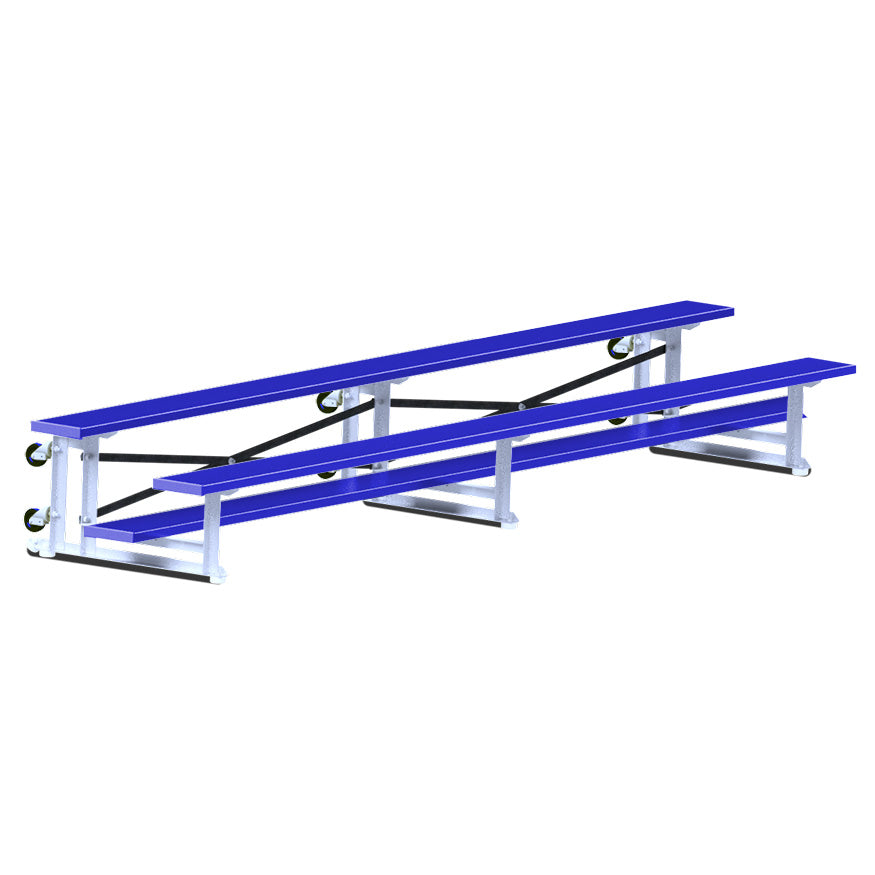 Bleacher - 15 ft. (2 Row - Single Foot Plank) - Tip & Roll (Powder Coated)