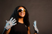Thumbnail for Resilient Championship Fastpitch Batting gloves - Grey and Angel Blue
