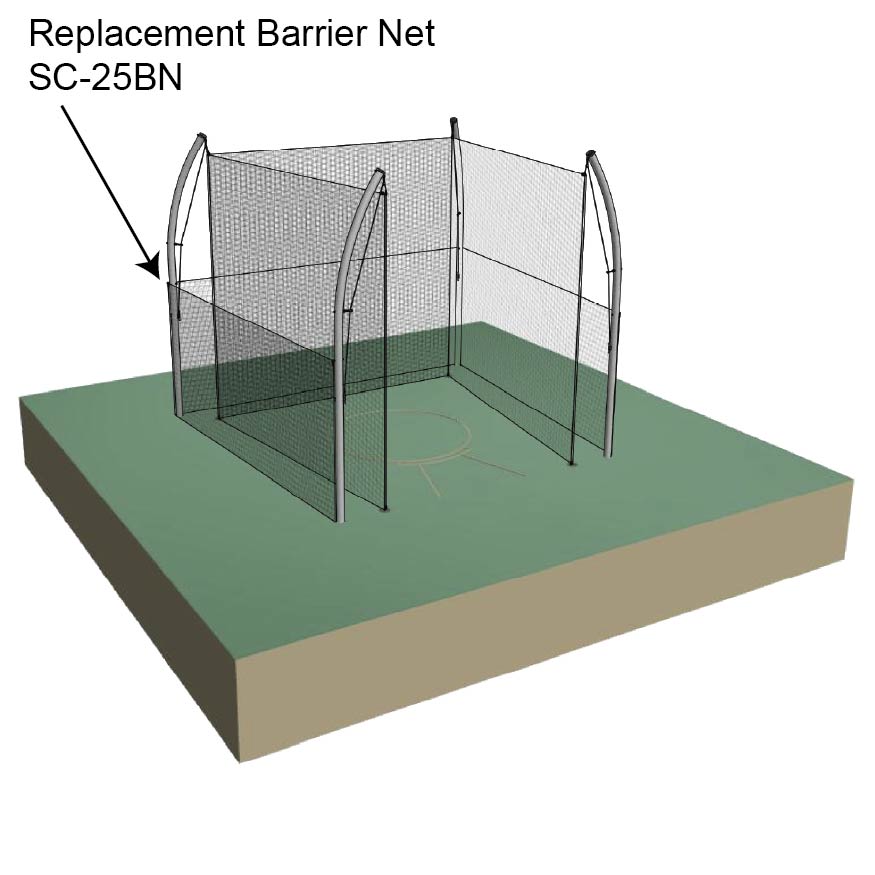 Shot Cage - Field and Track - 34.92 Degree Throwing Sector with Safety and Barrier Nets