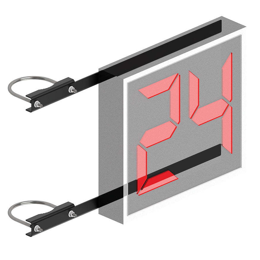 Shot Clock Mounting Brackets (6-5/8 in. Single Drop Mast)