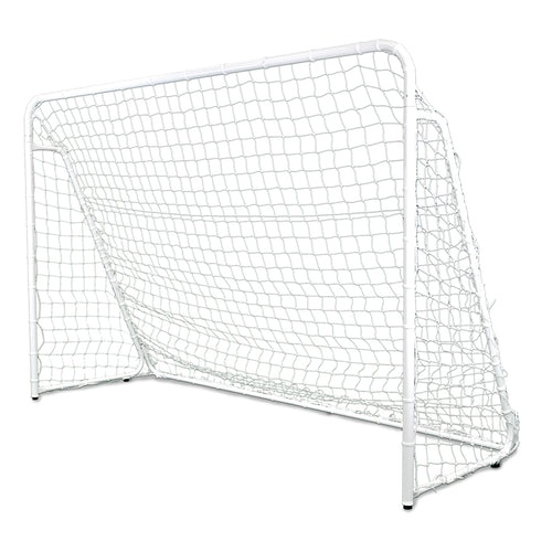 Soccer Goal (Indoor/Outdoor) - Steel - Folding Soccer Goal (7 ft.H x 12 ft.W x 4 ft.D) - Portable - Youth/Junior (White)