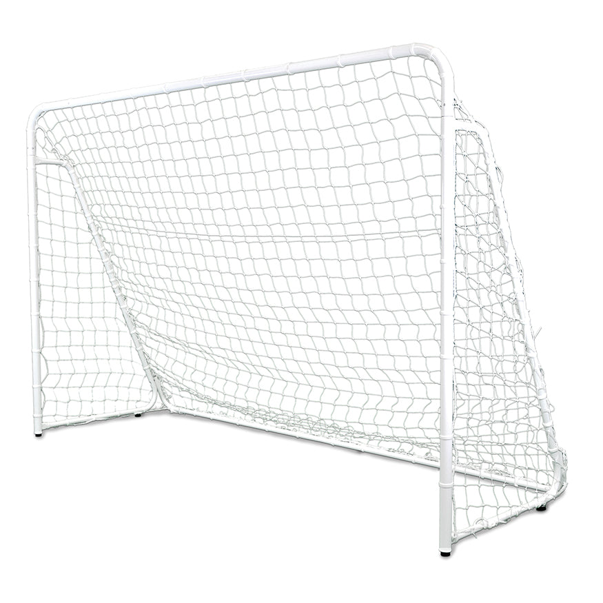Soccer Goal (Indoor/Outdoor) - Steel - Folding Soccer Goal (7 ft.H x 12 ft.W x 4 ft.D) - Portable - Youth/Junior (White)