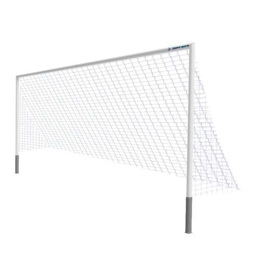 Soccer Goals - Team Official Round Goal - Semi-Permanent (8 ft.H x 24 ft.W x 4 ft.B x 10 ft.D) - NFHS, NCAA Compliant