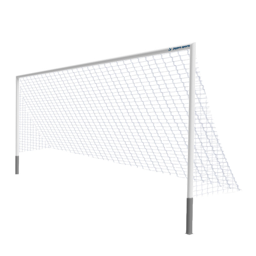 Soccer Goals - Team Official Round Goal - Semi-Permanent (8 ft.H x 24 ft.W x 4 ft.B x 10 ft.D) - NFHS, NCAA Compliant