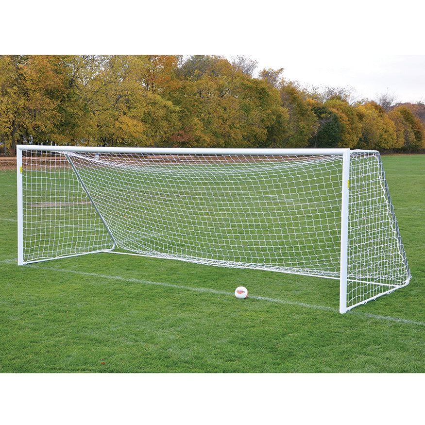 Soccer Goal - Classic Official Round Goal Package (8 ft.H x 24 ft.W x 4 ft. x 10 ft.) - NFHS, NCAA, FIFA Compliant