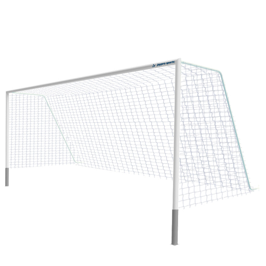 Soccer Goals - Classic Official Round Goal - Semi-Permanent with Standard Backstays (8 ft.H x 24 ft.W x 4 ft.B x 10 ft.D) - NFHS, NCAA, FIFA Compliant