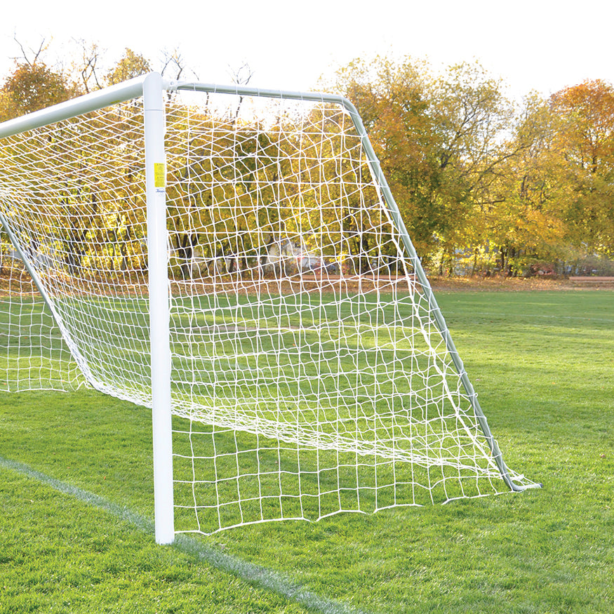 Soccer Goals - Classic Official Round Goal - Semi-Permanent with Standard Backstays (8 ft.H x 24 ft.W x 4 ft.B x 10 ft.D) - NFHS, NCAA, FIFA Compliant