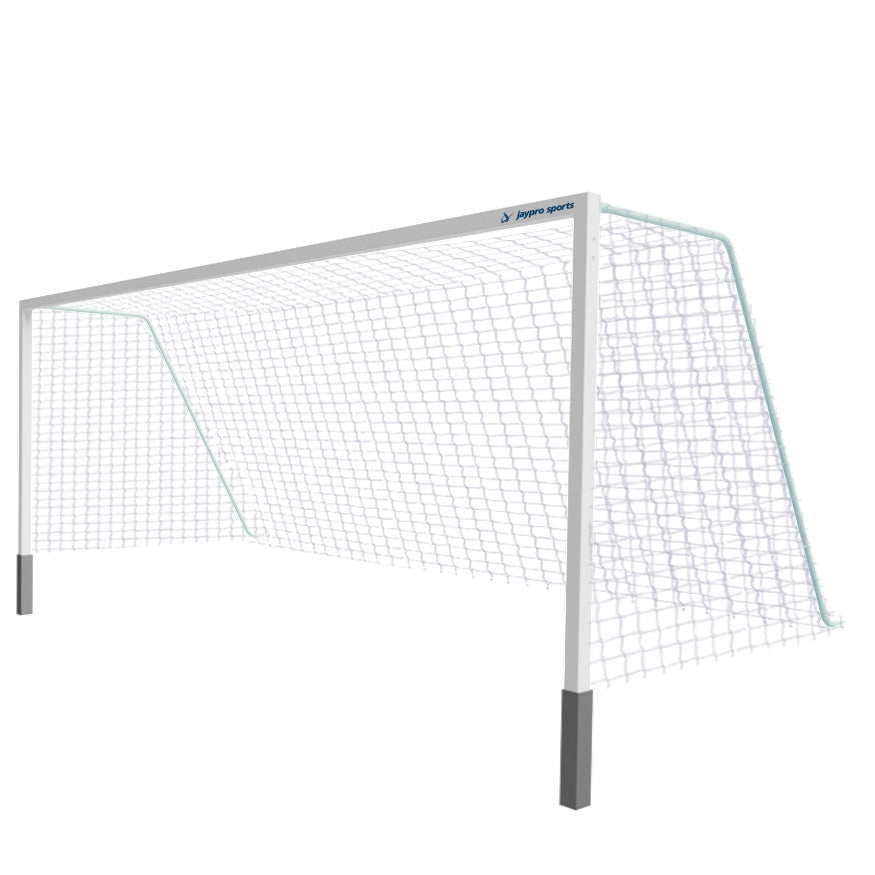 Soccer Goals - Classic Official Square Goal - Semi-Permanent with Standard Backstays (8 ft.H x 24 ft.W x 4 ft.B x 10 ft.D) - NFHS, NCAA, FIFA Compliant