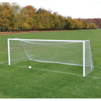 Thumbnail for Soccer Goals - Classic Official Square Goal - Semi-Permanent with Standard Backstays (8 ft.H x 24 ft.W x 4 ft.B x 10 ft.D) - NFHS, NCAA, FIFA Compliant