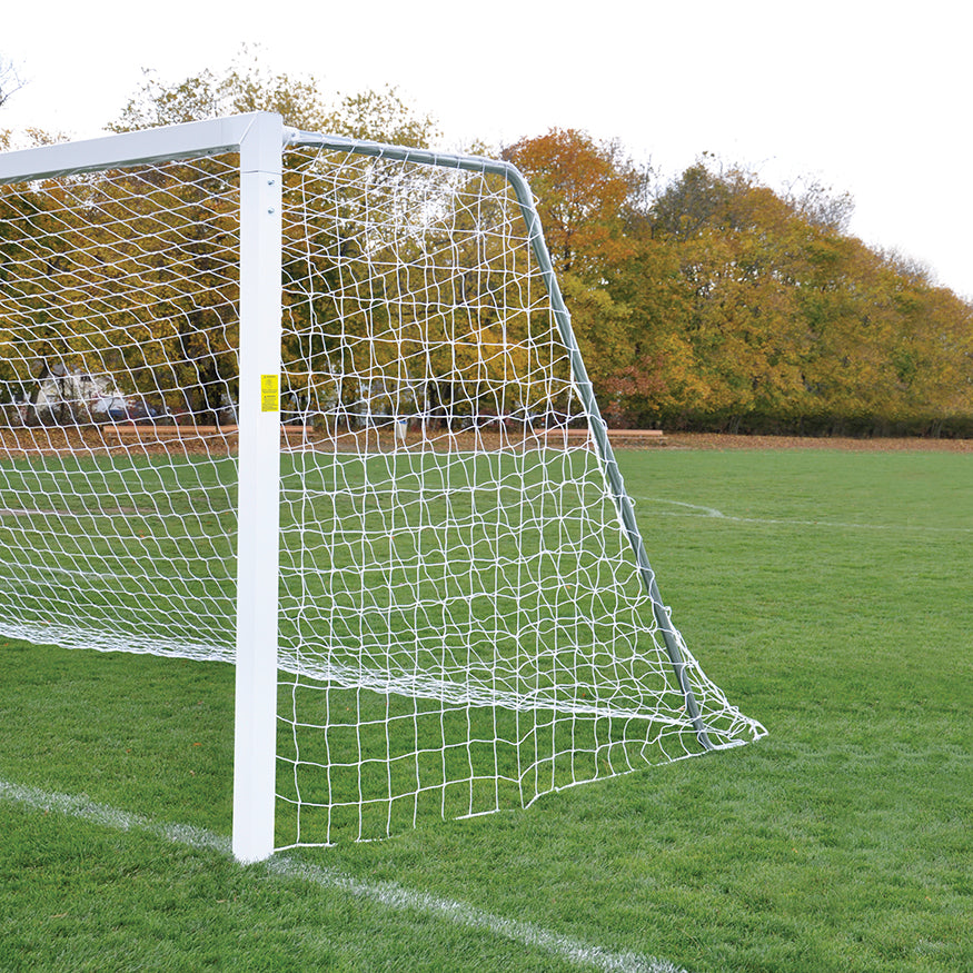 Soccer Goals - Classic Official Square Goal - Semi-Permanent with Standard Backstays (8 ft.H x 24 ft.W x 4 ft.B x 10 ft.D) - NFHS, NCAA, FIFA Compliant