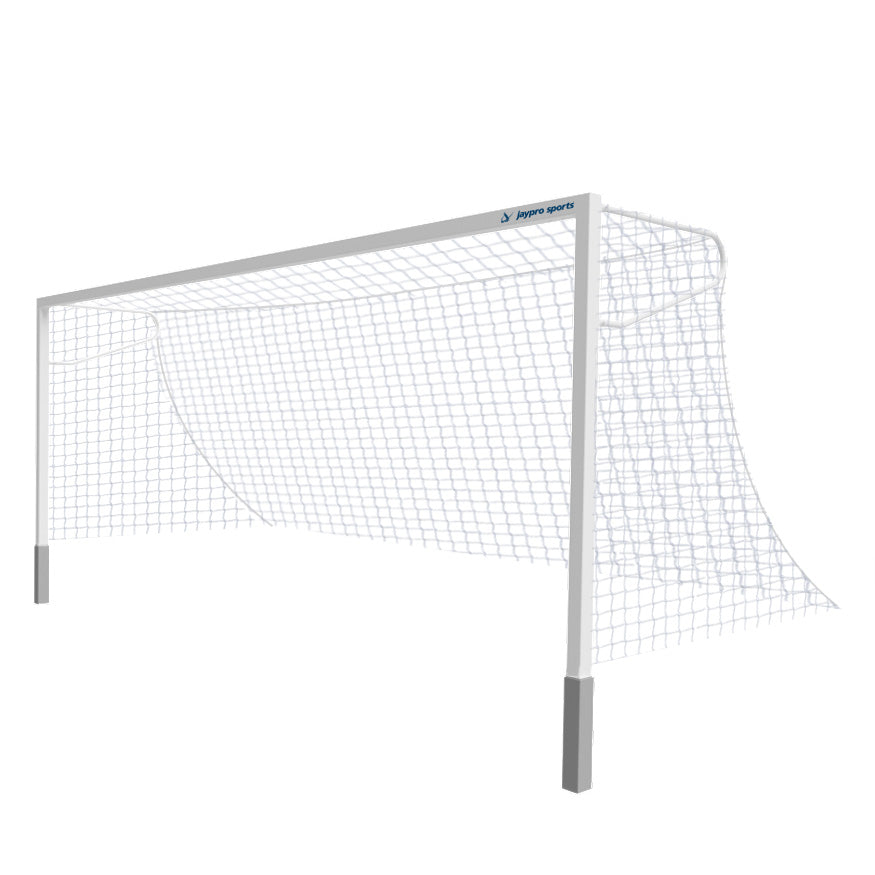 Soccer Goals - Classic Official Square Goal - Semi-Permanent with European Backstays (8 ft.H x 24 ft.W x 4 ft.B x 10 ft.D) - NFHS, NCAA, FIFA Compliant