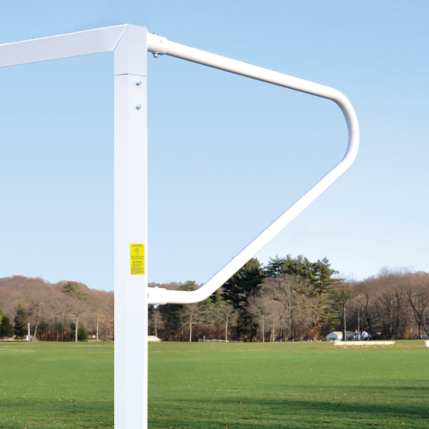 Soccer Goals - Classic Official Square Goal - Semi-Permanent with European Backstays (8 ft.H x 24 ft.W x 4 ft.B x 10 ft.D) - NFHS, NCAA, FIFA Compliant