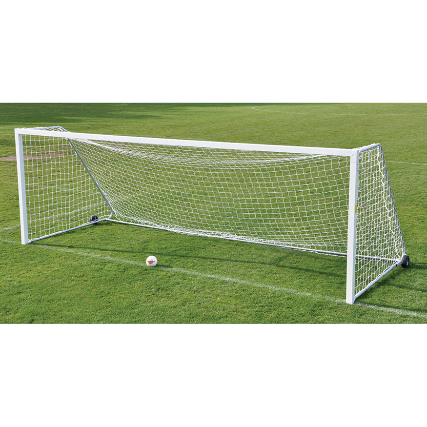 Soccer Goals - Classic Official Square Goal Deluxe Package (8 ft.H x 24 ft.W x 4 ft.B x 10 ft.D) - NFHS, NCAA, FIFA Compliant