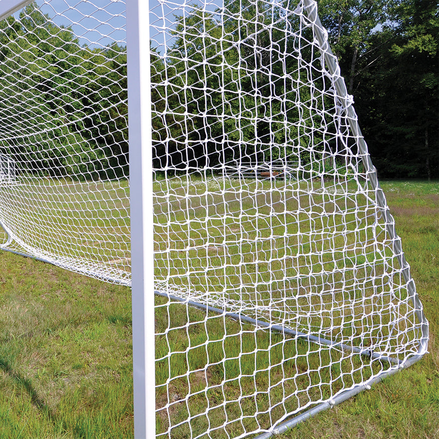 Soccer Goal Replacement Nets (5-1/2 in. Sq. - 6mm Braided Mesh) - Classic Official Goal (8 ft.H x 24 ft.W x 4 ft.B x 10 ft.D) (White)