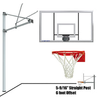 Thumbnail for Basketball System - Straight Post (5-9/16 in. Pole with 6 ft. Offset) - 72 in. Acrylic Backboard - Flex Rim Goal