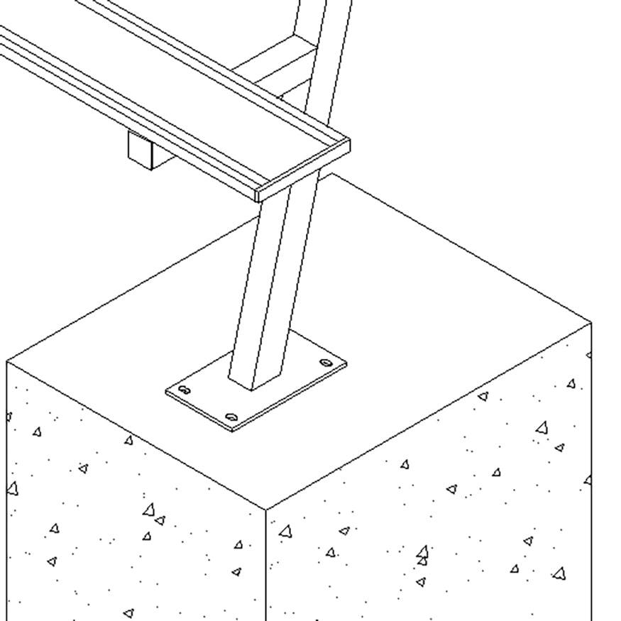 Player Bench with Seat Back - 7-1/2 ft. - Surface Mount (Powder Coated)