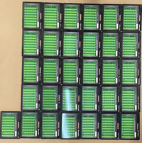 Thumbnail for Grid of 35 custom football whiteboards, each with a green field, black border, and a coach's name.