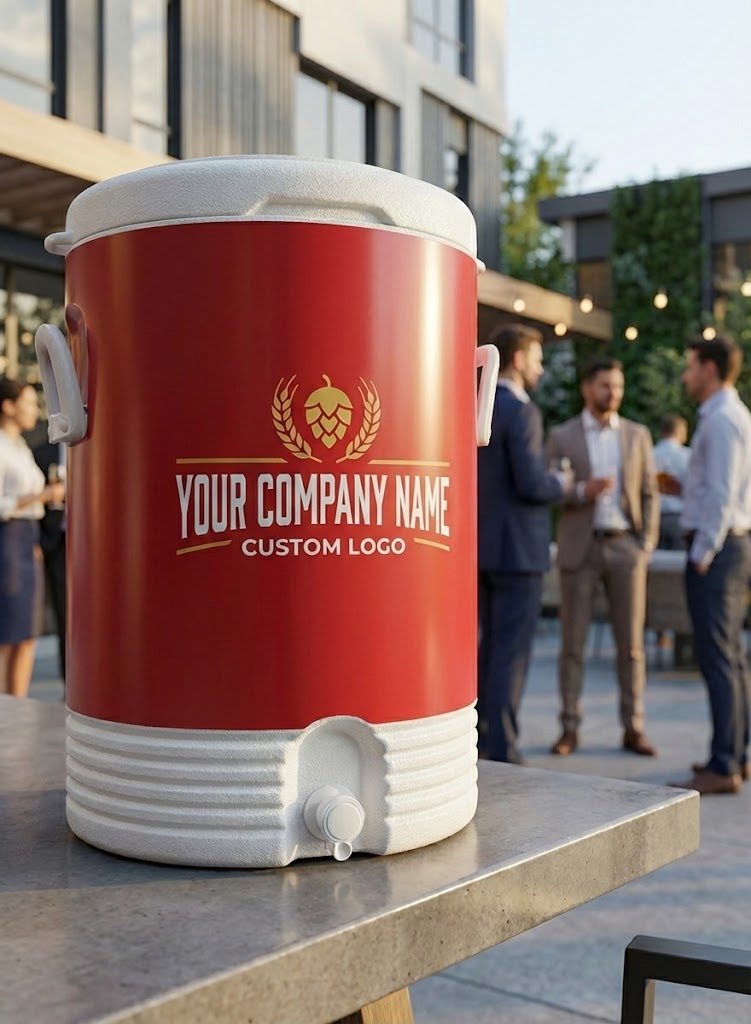 Enfriador de agua personalizado para la línea lateral del equipo | 5 o 10 galones 