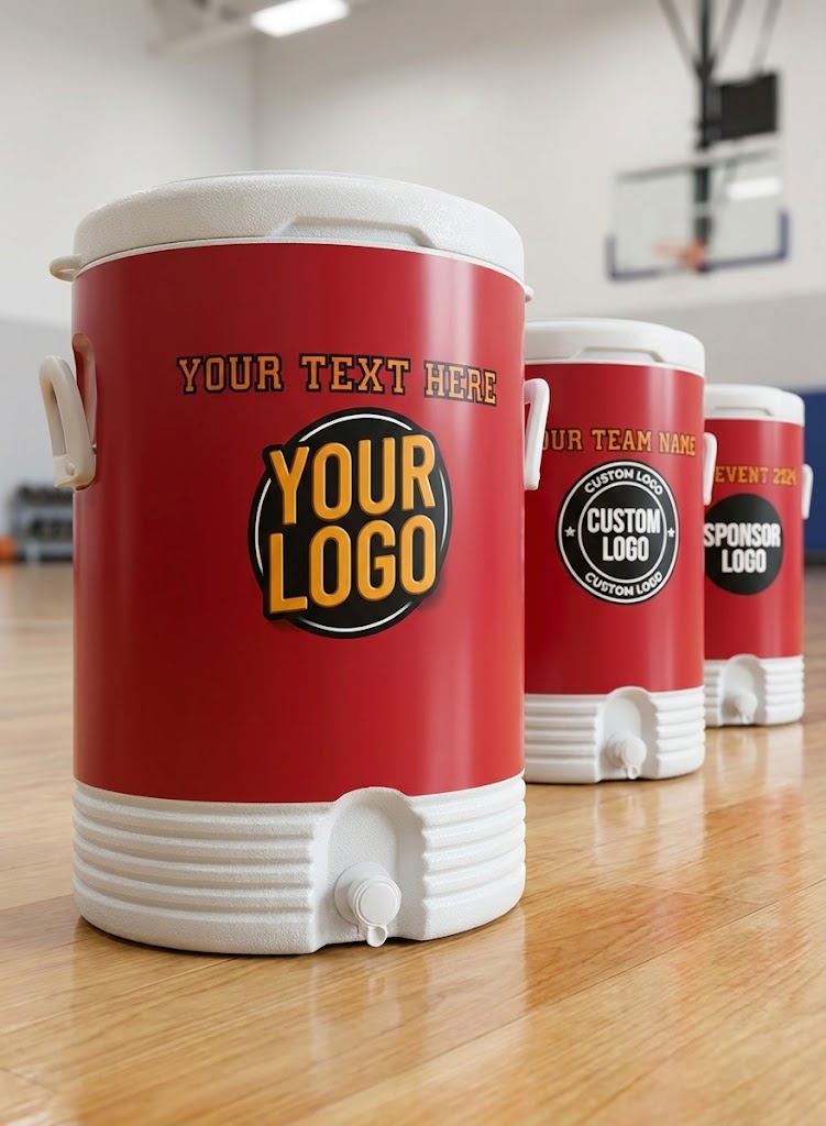 Enfriador de agua personalizado para la línea lateral del equipo | 5 o 10 galones 