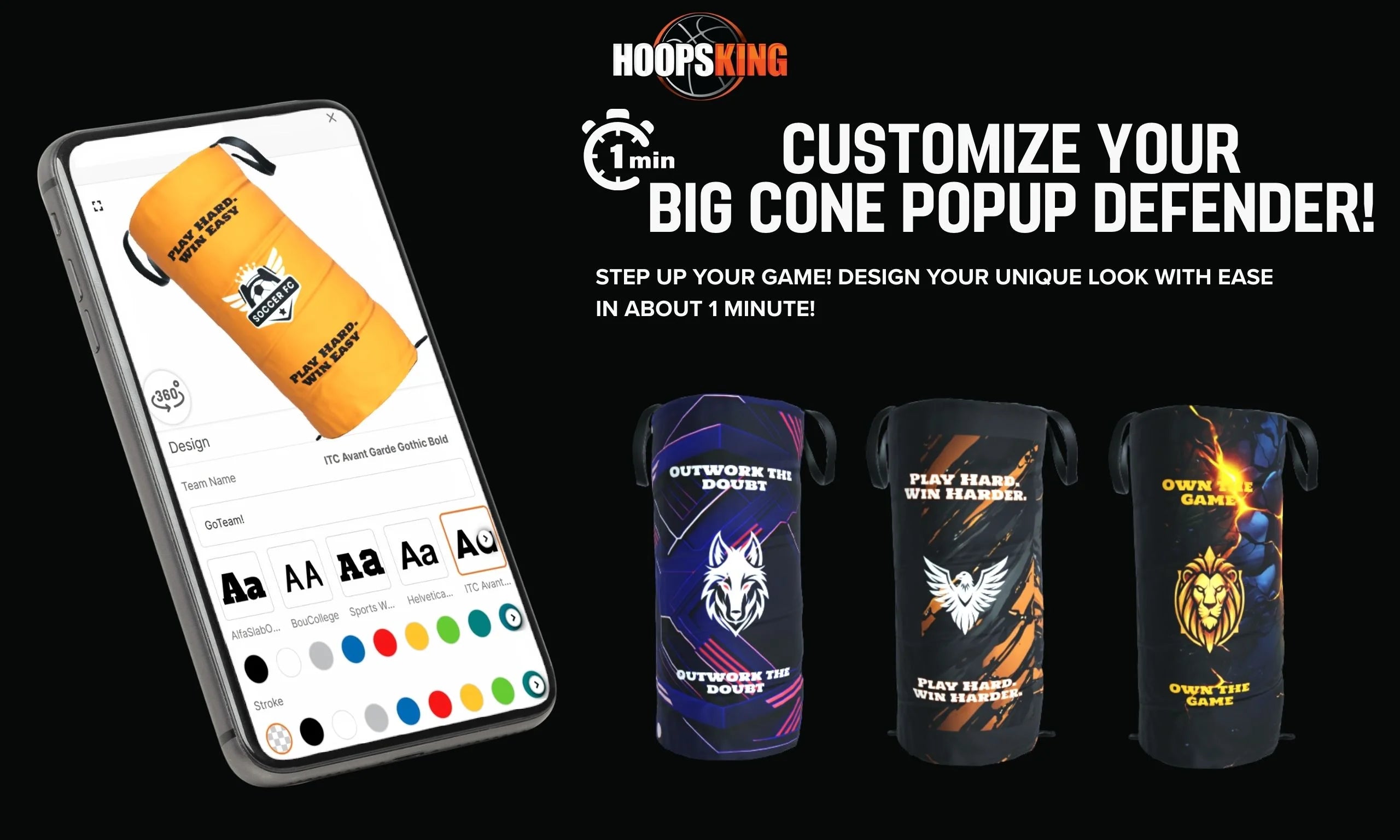 Hoopsking custom 32oz water bottle for athletes and coaches