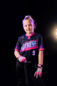 Thumbnail for Youth Fastpitch Batting Gloves - Grey and Purple
