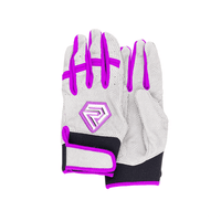Thumbnail for Youth Fastpitch Batting Gloves - Grey and Purple