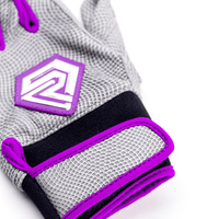 Thumbnail for Youth Fastpitch Batting Gloves - Grey and Purple