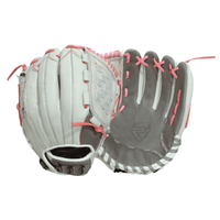 Thumbnail for Youth Fastpitch Softball Glove - Pretty In Pink - Basketweb 12