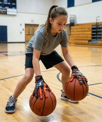 Thumbnail for Youth player two-ball dribbling drill with Hoop Handz gloves