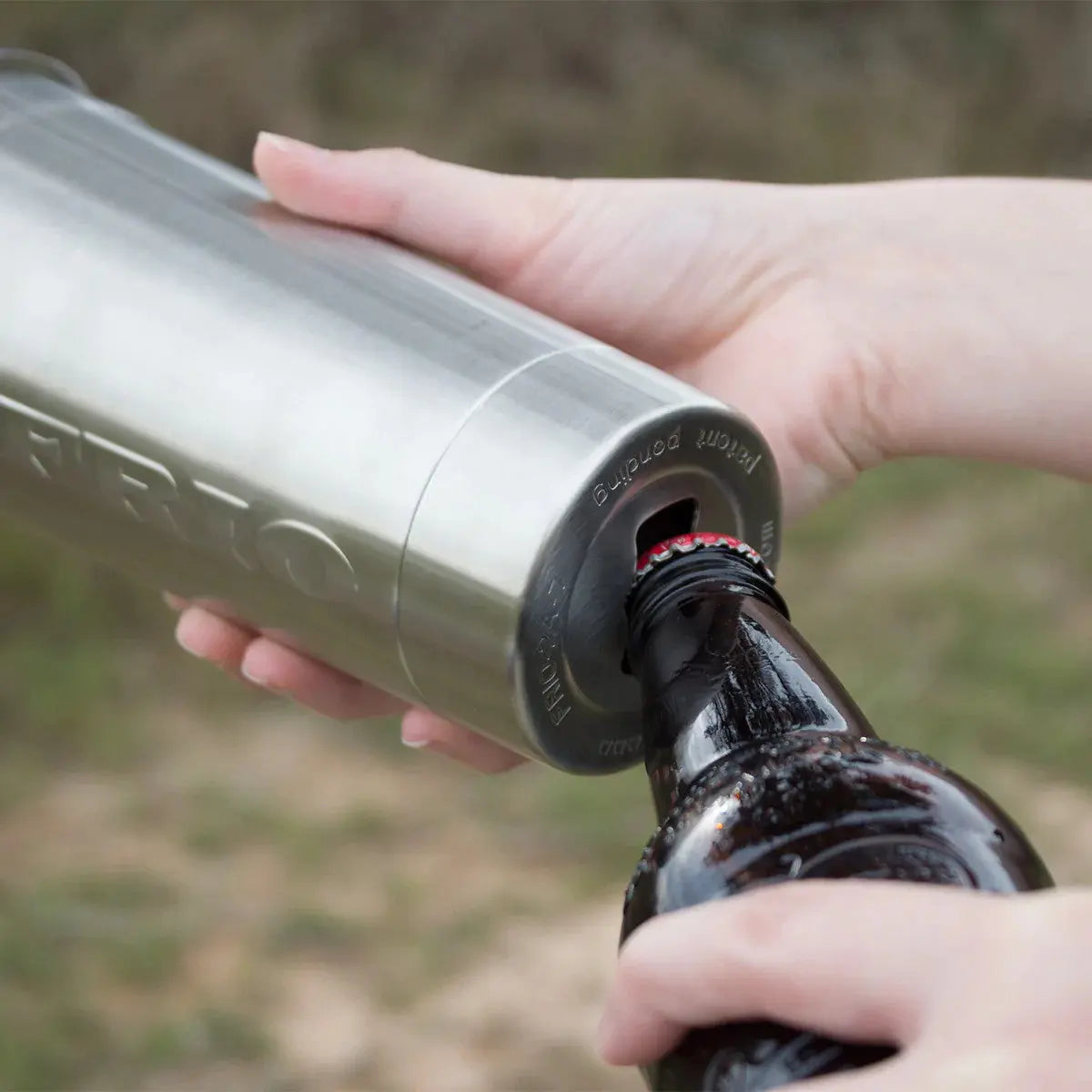Custom Personalized Stainless Steel tumbler vinyl wrapped with bottle opener