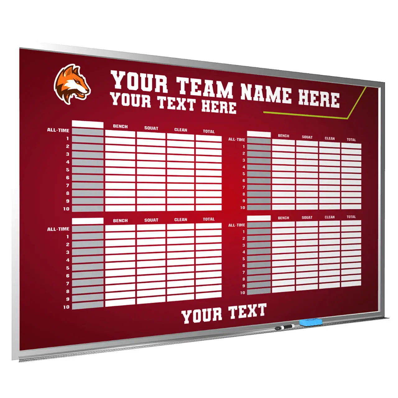 Football Wall Mounted Locker Room Magnetic Whiteboard HoopsKing