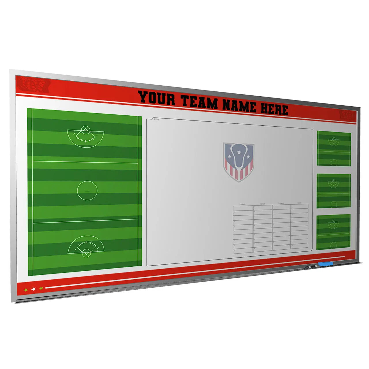 Custom lacrosse magnetic whiteboard locker room wall mounted