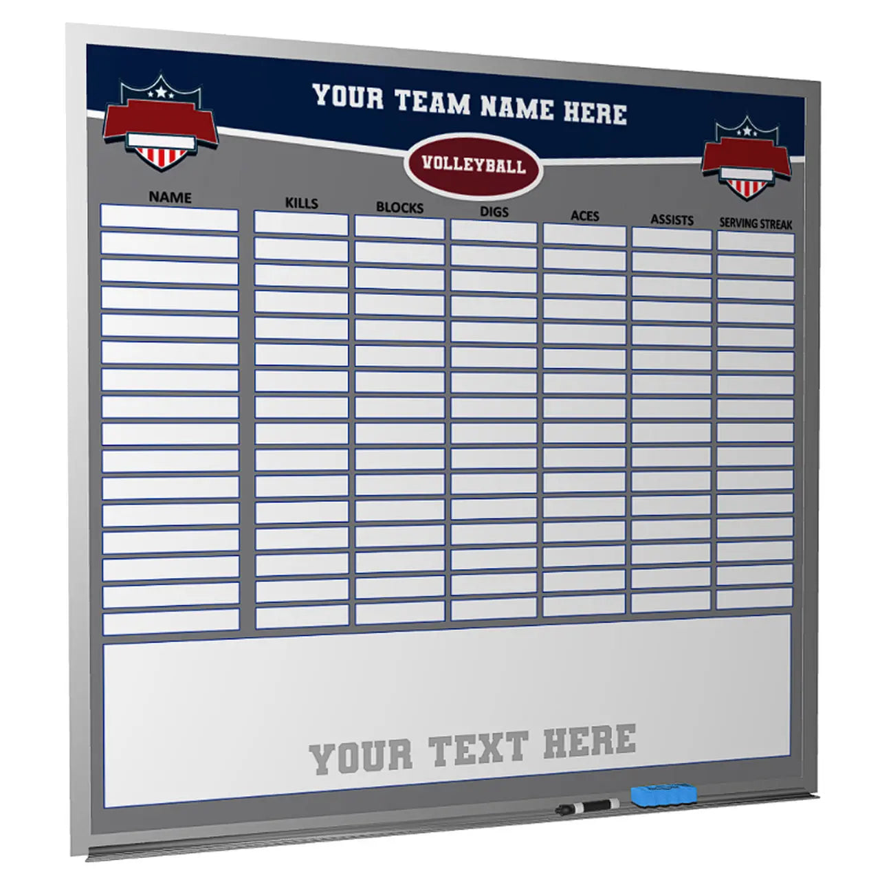 custom volleyball whiteboard magnetic lineup