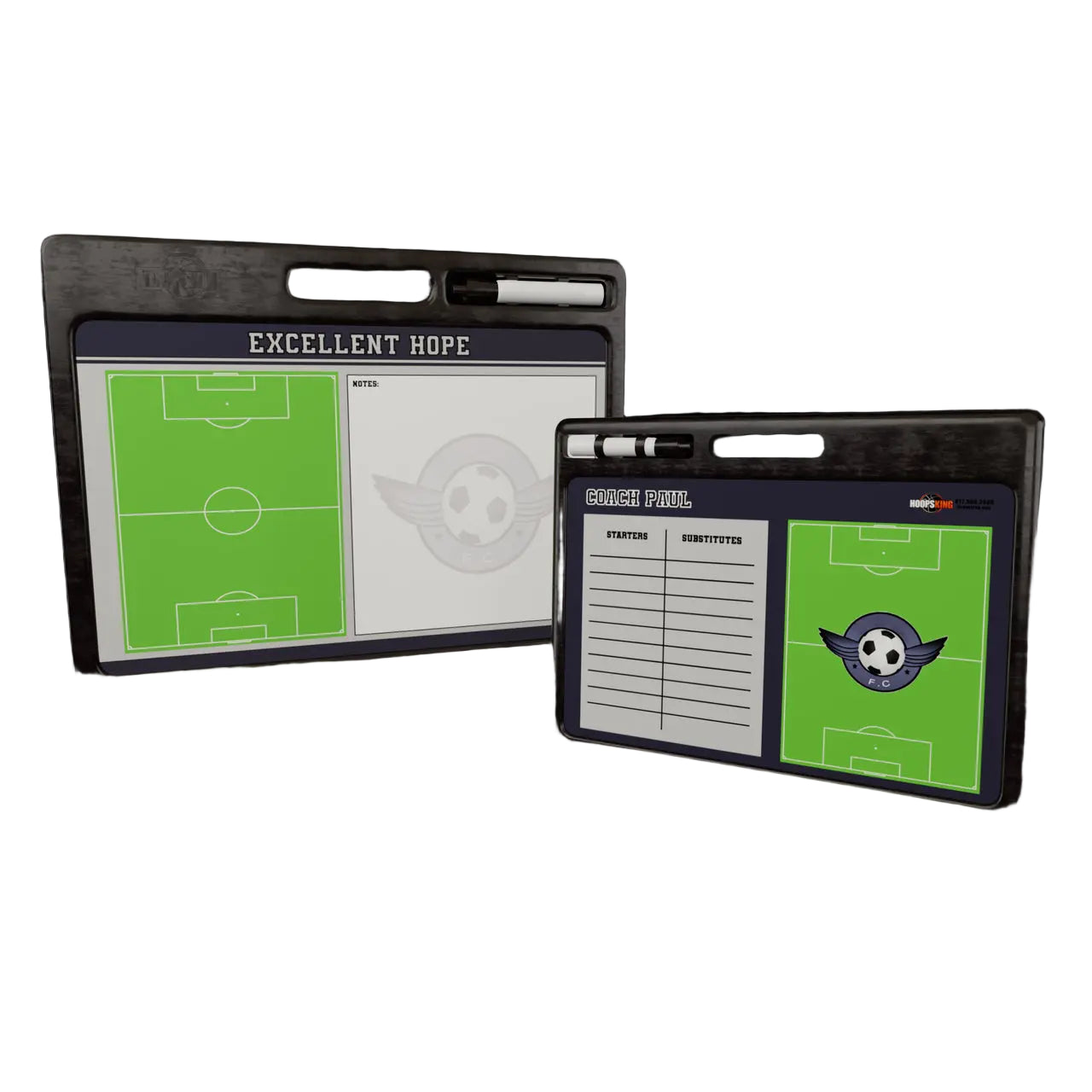 personalized soccer clipboard 2 sided handle