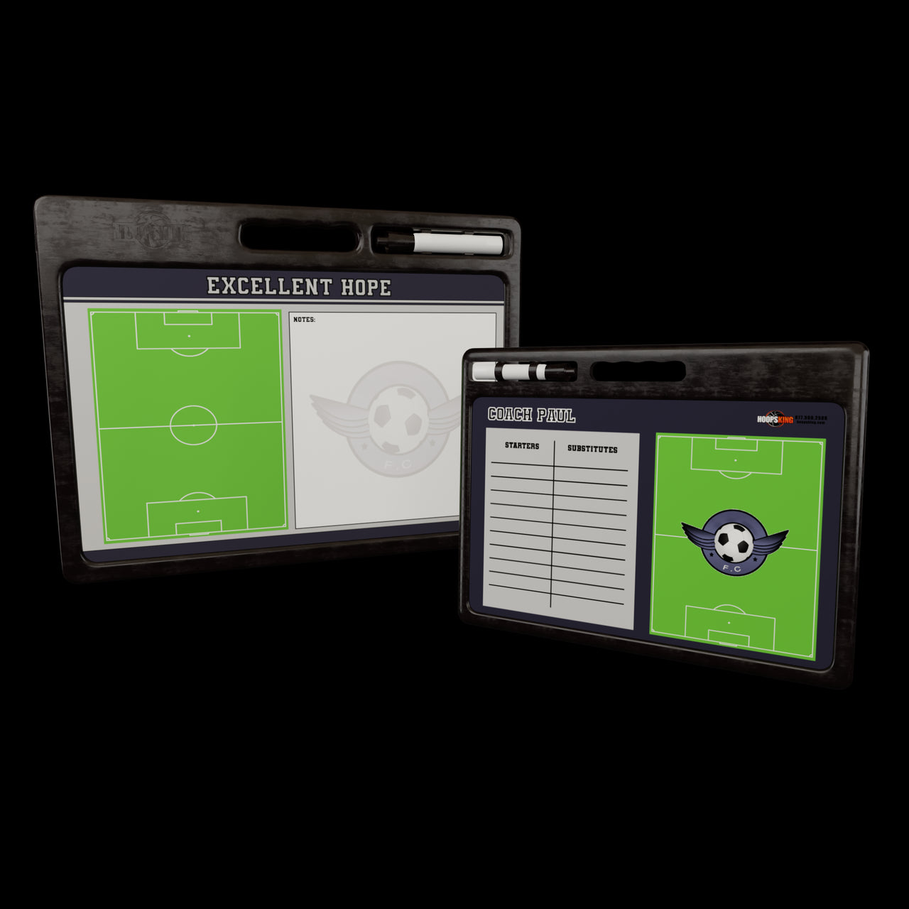 personalized soccer clipboard 2 sided handle