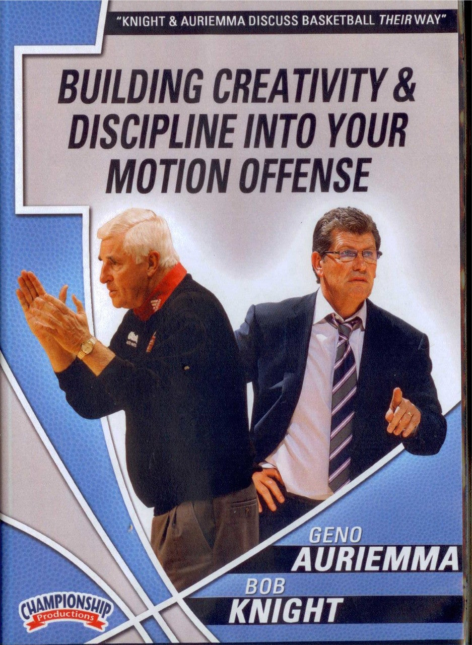 Auriemma & Knight: Creativity In Your Motion Offense by Bob Knight Instructional Basketball Coaching Video
