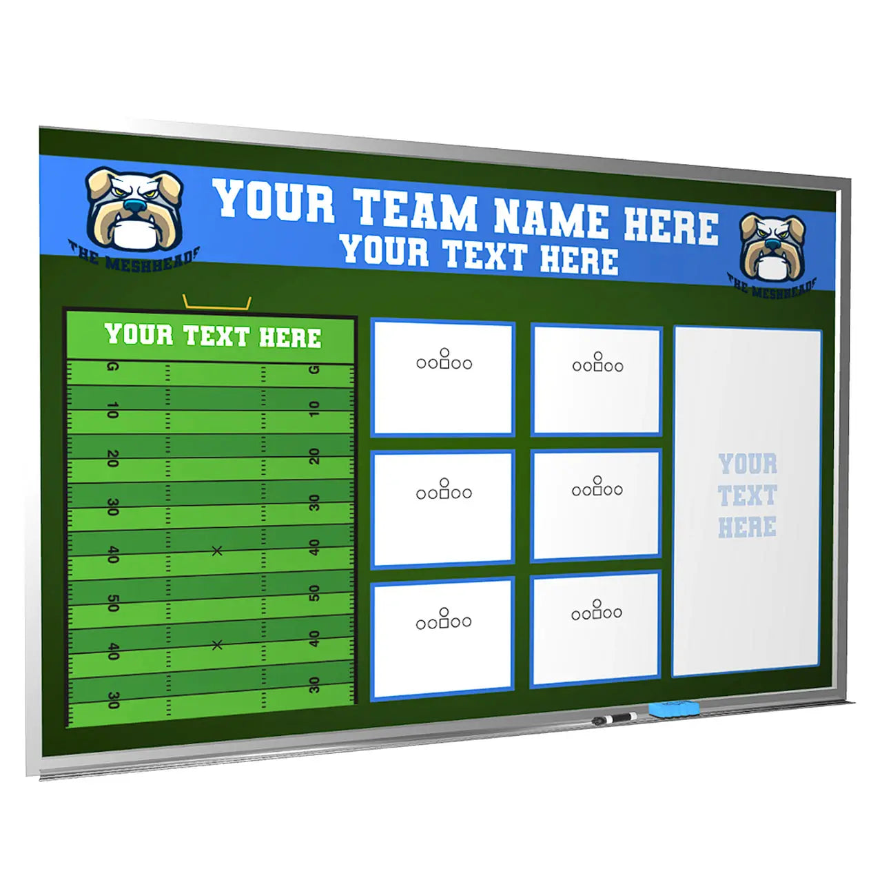 custom football whiteboard locker room magnetic dry erase