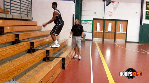 You'll test your vertical each week by trying to dunk various sizes of balls.