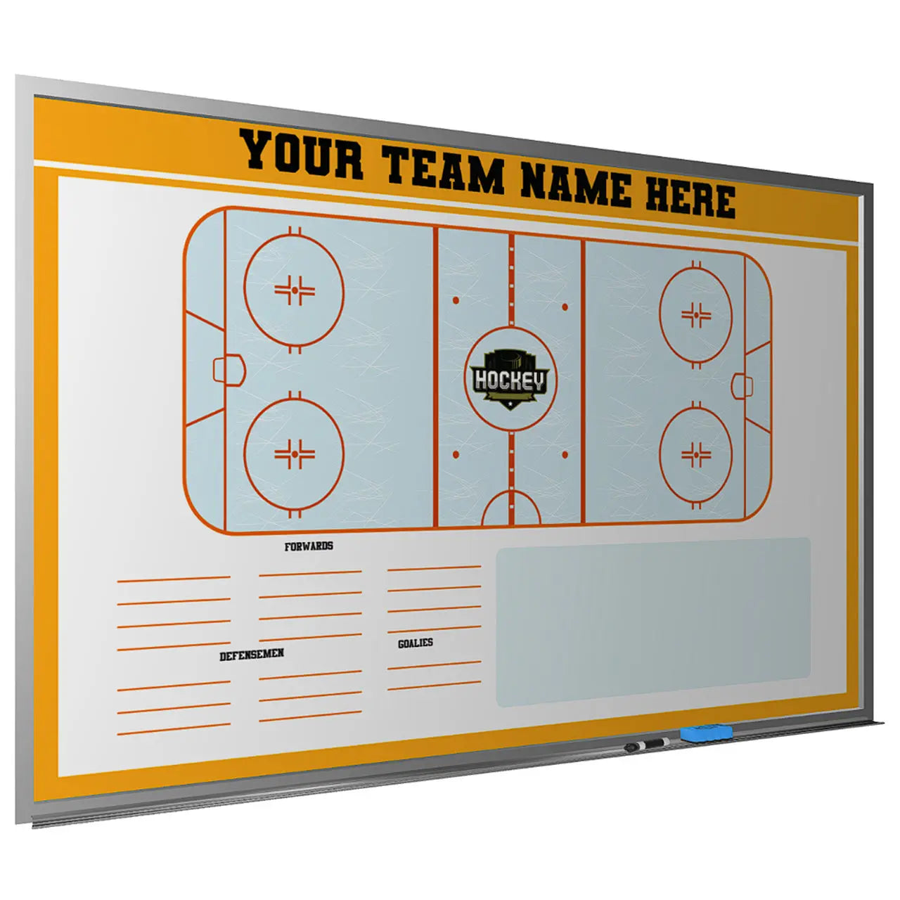 Ice Hockey Wall Mounted Locker Room Magnetic Whiteboard HoopsKing