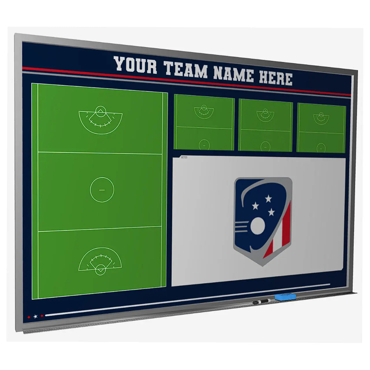 Custom Lacrosse Wall Mounted Locker Room Magnetic Whiteboard HoopsKing