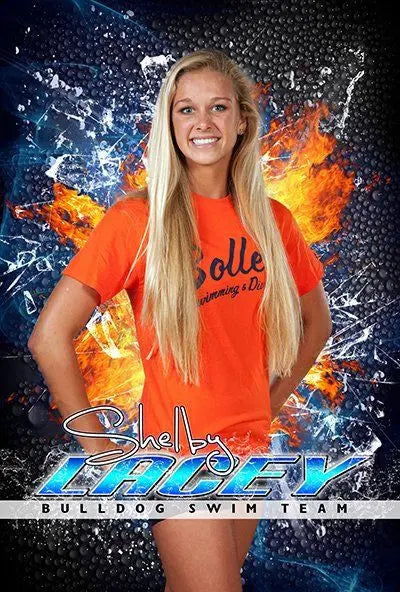 Custom sports banner for swimming senior